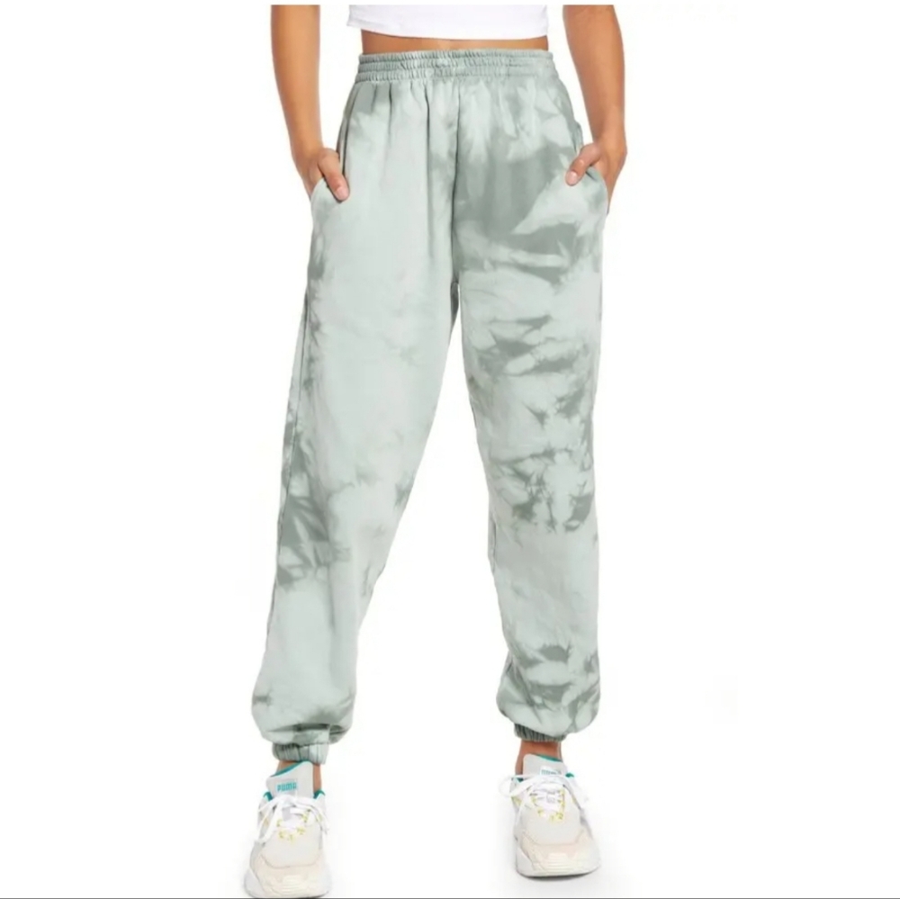 NWT! Topshop Hazy Green Tie Tye Joggers XS